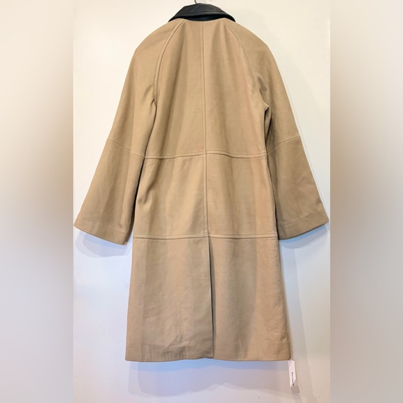 REFORMATION- Veda Beck Leather Oat Distressed Trench Coat- Women’s Medium. - Picture 2 of 10